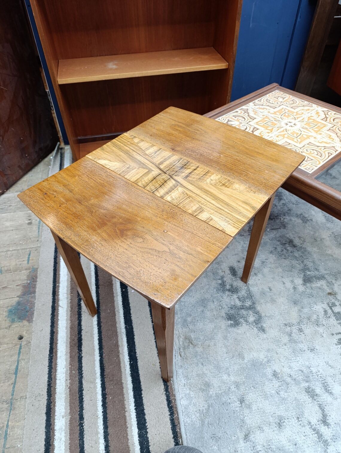 Teak Draw-Leaf Coffee Table with Hidden Storage — photograph 7