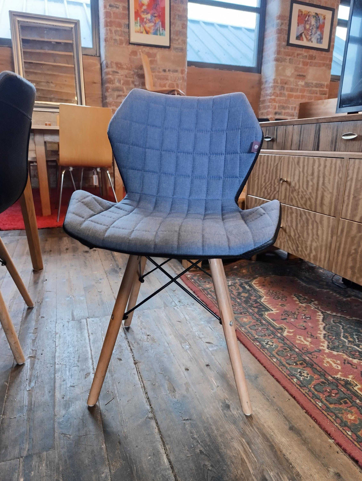 Set of Six Nautilus Amelia Dining Chairs in Grey Upholstery — photograph 1