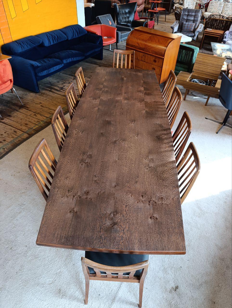 Danish Walnut and Rosewood Dining Table with Ten G Plan Chairs — photograph 2