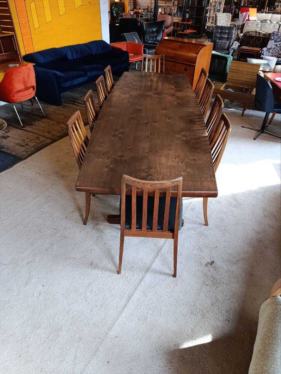 Danish Walnut and Rosewood Dining Table with Ten G Plan Chairs — photograph 3