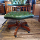 Victorian-Style Green Leather Captain’s Swivel Desk Chair — photograph 3