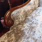 Victorian Walnut Chaise Longue in Neutral Chenille — photograph 10
