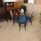 Glass Tulip Dining Table with Four Reupholstered Retro Chairs — photograph 2