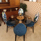 Glass Tulip Dining Table with Four Reupholstered Retro Chairs — photograph 1
