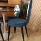 Glass Tulip Dining Table with Four Reupholstered Retro Chairs — photograph 5