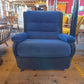Three-Piece Lounge Suite in Ocean Blue and Black Velvet, 1970s — photograph 10