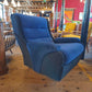 Three-Piece Lounge Suite in Ocean Blue and Black Velvet, 1970s — photograph 9