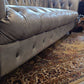 Grey Leather Chesterfield-Style Sofa — photograph 5
