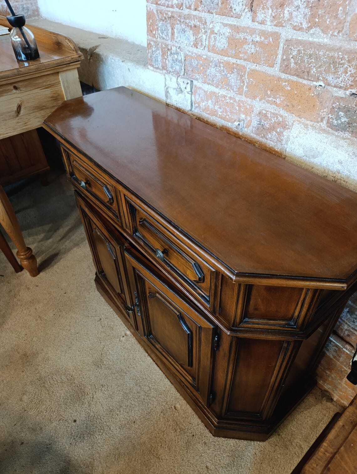 Vintage Pine Console Table and Cabinet — photograph 3
