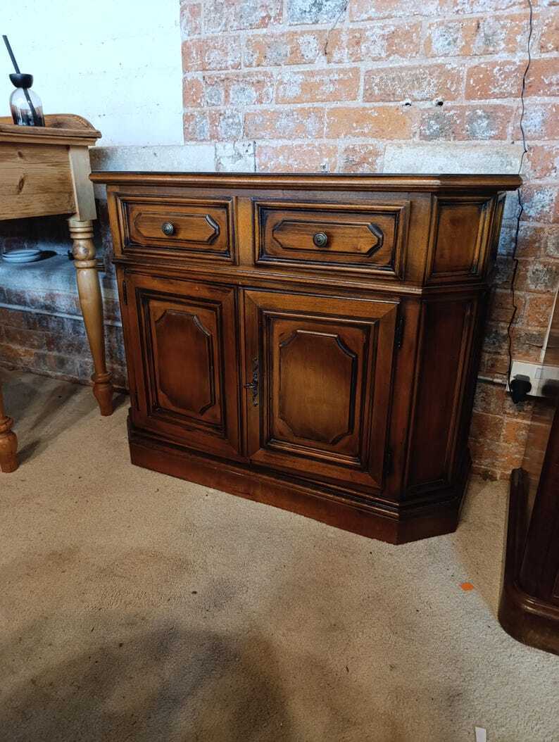 Vintage Pine Console Table and Cabinet — photograph 1