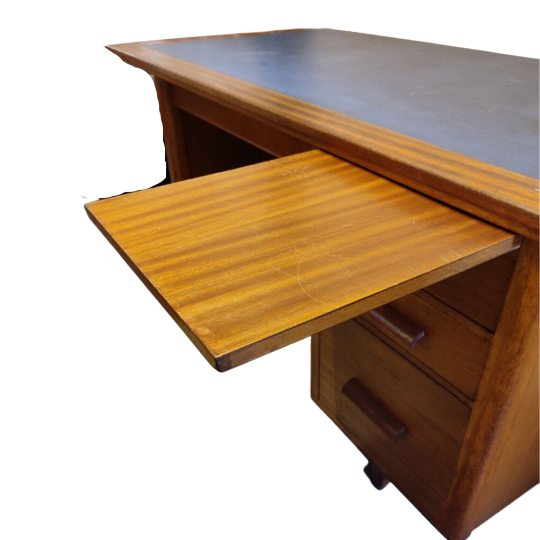 Executive office desk top with leather top